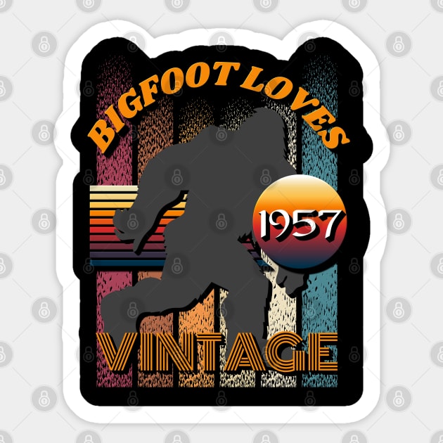 Bigfoot Loves Vintage 1957 Sticker by Scovel Design Shop